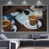 Bức tranh trang trí quán cafe dán kiếng - 292CF