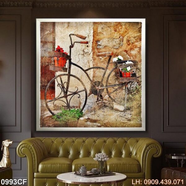 Tranh vẽ trang trí quán cafe in laminate - 993CF