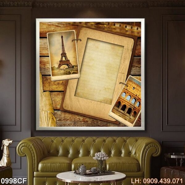 Bức tranh treo quán cà phê in laminate - 998CF