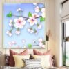 Tranh vẽ hoa lá in tráng gương - 2322HQ
