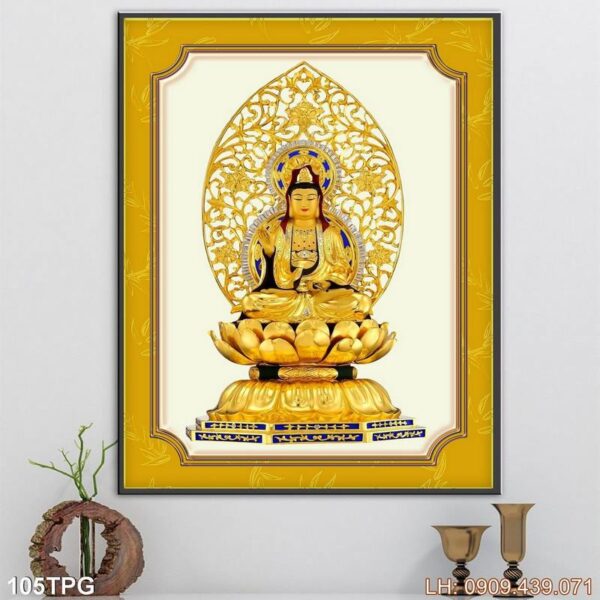 Bức tranh thờ Phật dán kiếng - 105PG