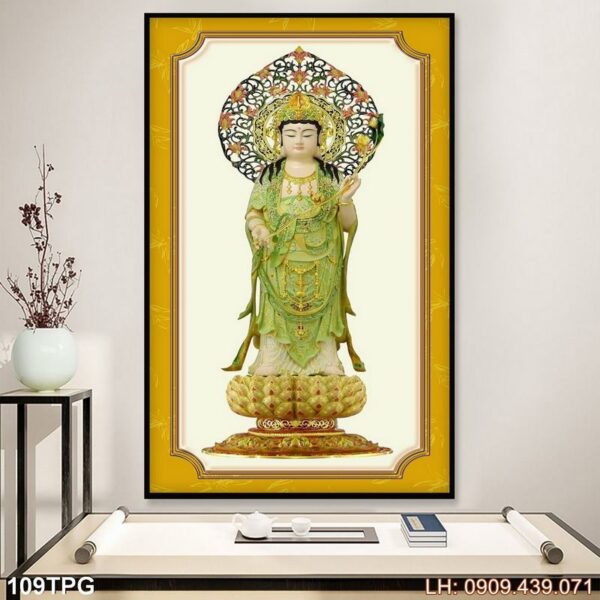 Tranh thờ Phật in tráng gương - 109PG