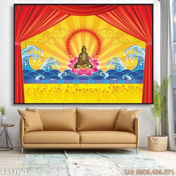 Tranh thờ Phật dán kiếng - 143PG