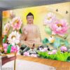 Tranh vẽ thờ Phật dán kính - 1831PG