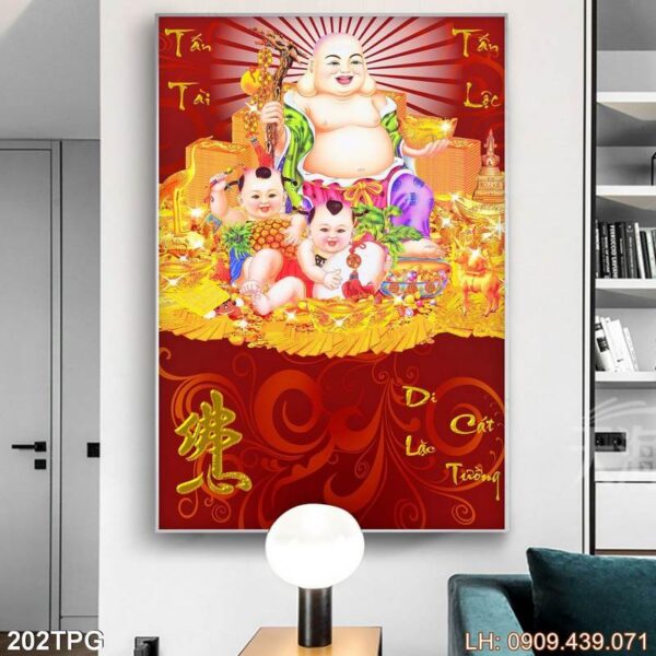Tranh vẽ Phật dán kính - 202PG
