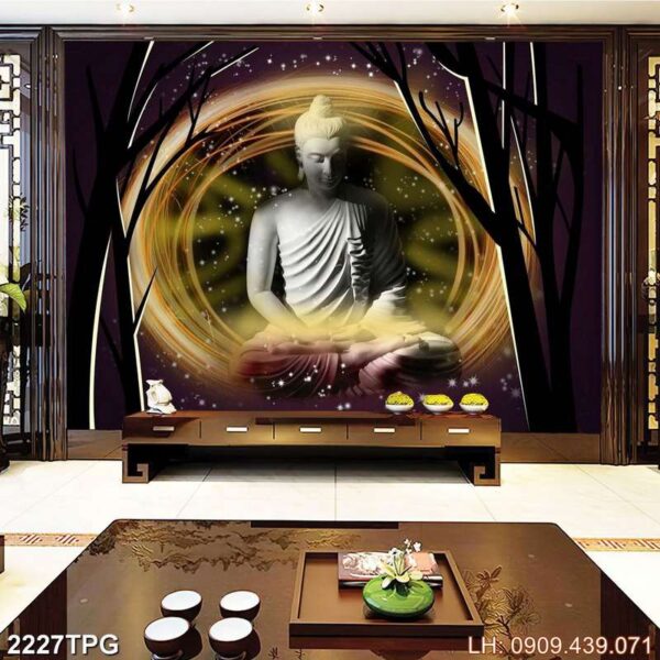 Bức tranh thờ Phật trang nghiêm - 2227PG