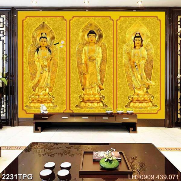 Tranh vẽ thờ Phật ấn tượng - 2231PG