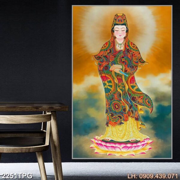 Bức tranh thờ Phật in tráng gương - 2251PG