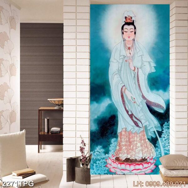 Tranh thờ Phật dán kính - 2271PG