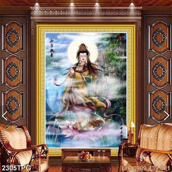 Mẫu tranh đức Phật in canvas - 2305PG