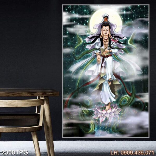 Bức tranh thờ Phật dán kính - 2308PG