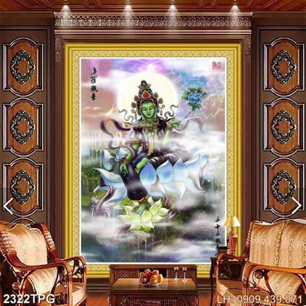 Tranh thờ Phật in tráng gương - 2322PG