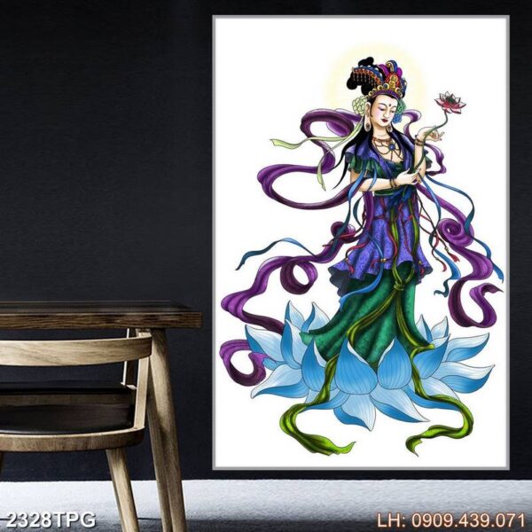 Tranh thờ Phật dán kính - 2328PG