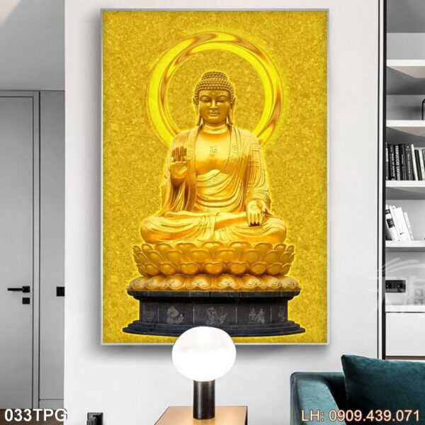 Mẫu tranh thờ Phật dán kính - 033PG