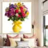 Tranh vẽ bình hoa phòng khách - 334BH