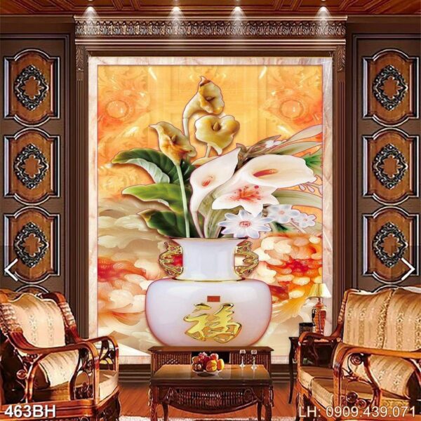 Bức tranh lọ hoa phòng khách - 463BH
