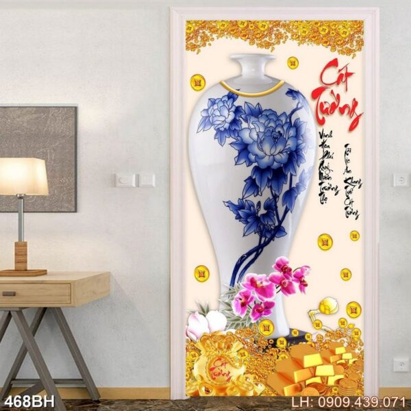 Bức tranh bình hoa phòng khách - 468BH