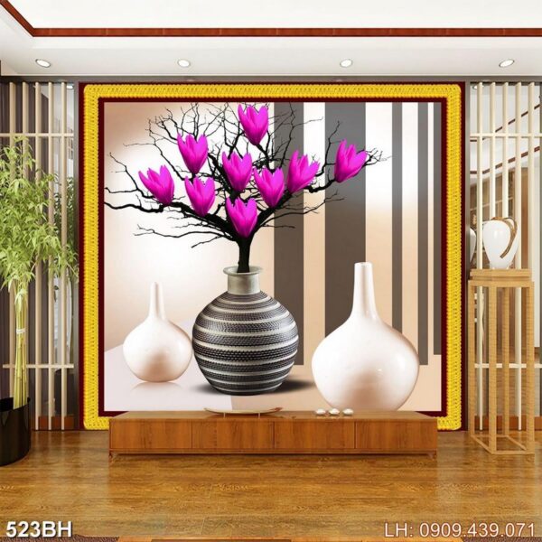 Bức tranh chiếc lọ hoa cổ - 523BH