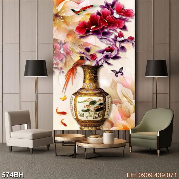 Ảnh bình hoa cổ - 574BH