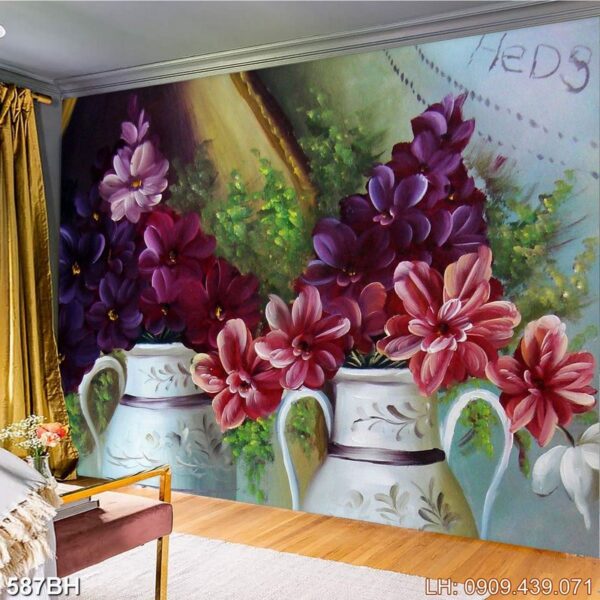 Tranh bình hoa tĩnh vật - 587BH