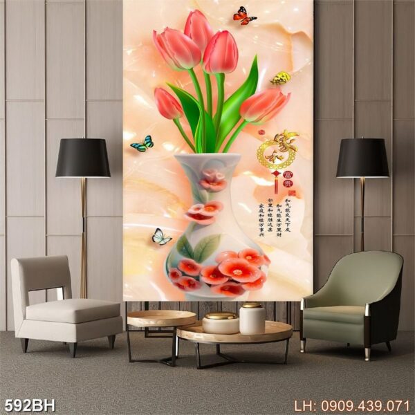 Tranh ảnh bình hoa đẹp - 592BH