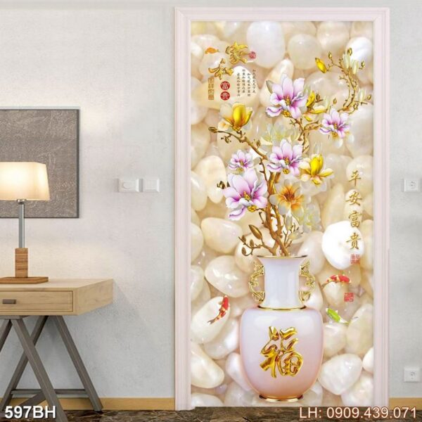 Tranh vẽ lọ hoa nghệ thuật - 597BH