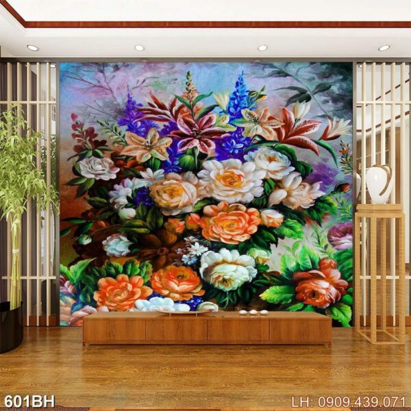 Tranh vẽ chiếc lọ hoa đẹp - 601BH