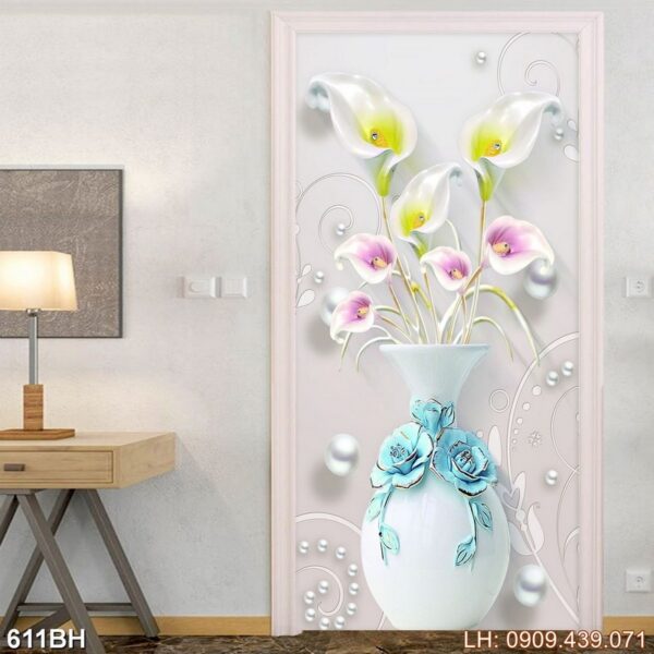 Tranh vẽ bình hoa phòng ngủ - 611BH