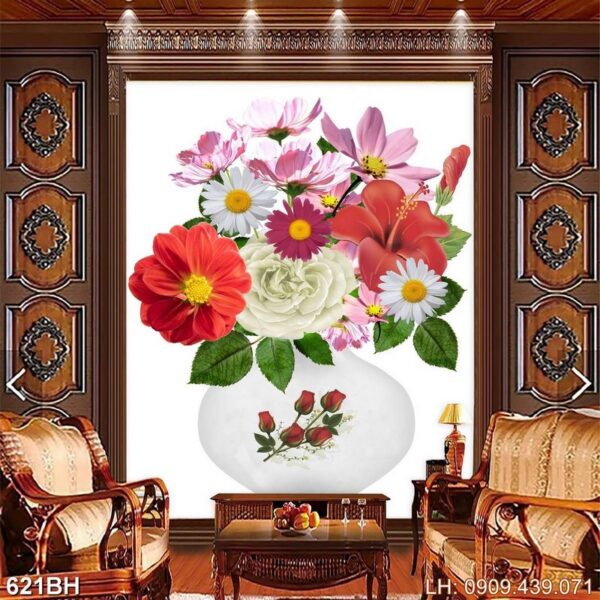 Tranh ảnh bình hoa cổ - 621BH