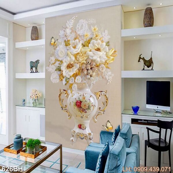 Tranh bình hoa phòng khách - 626BH