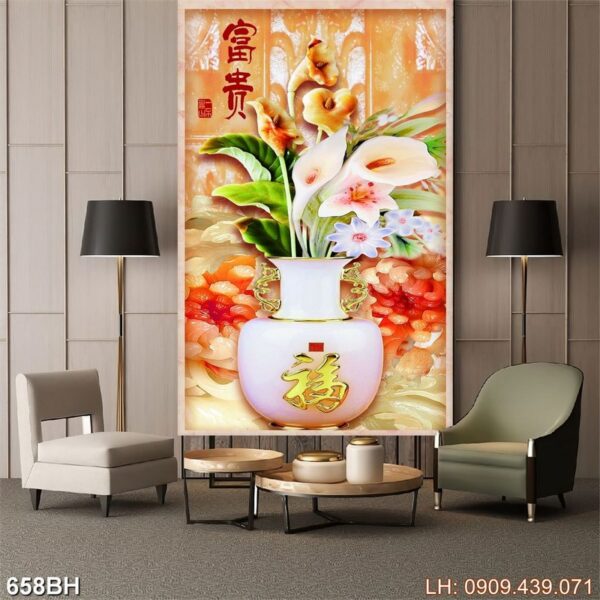Tranh ảnh hoa phòng khách - 658BH