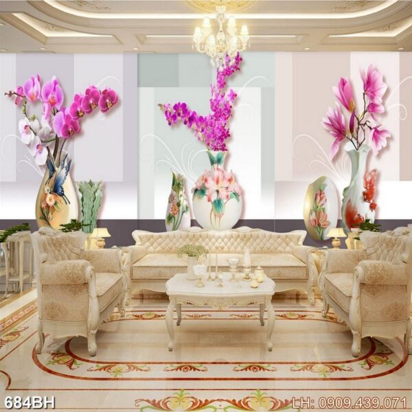 Tranh chiếc lọ hoa phòng khách - 684BH