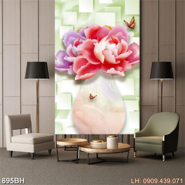 Tranh vẽ lọ hoa tĩnh vật - 695BH