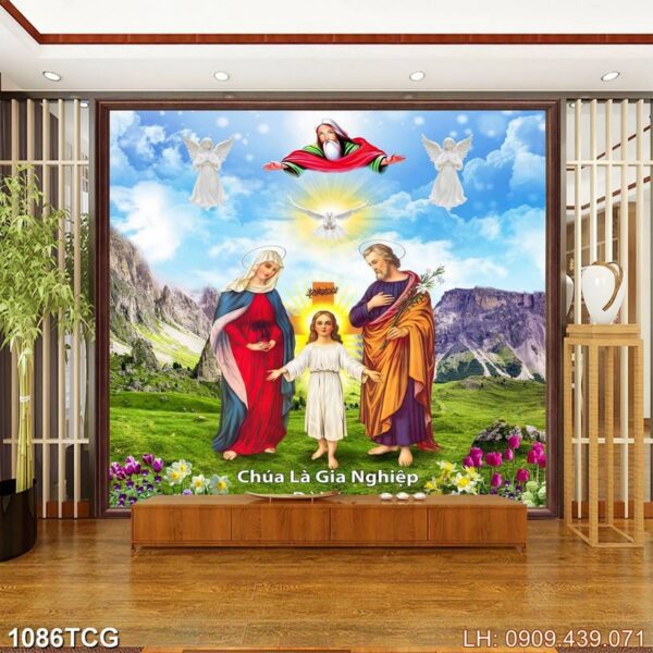 Mẫu tranh đạo Thiên Chúa tranh bộ - 1086TCG