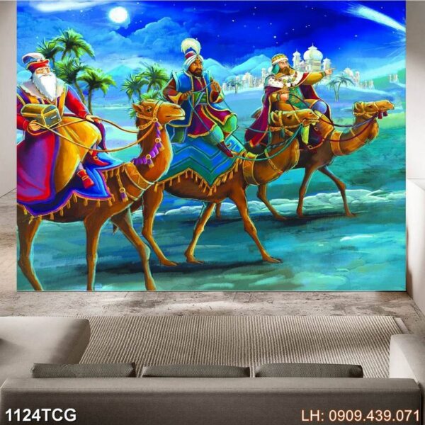 Mẫu tranh đạo Thiên Chúa dán kiếng - 1124TCG