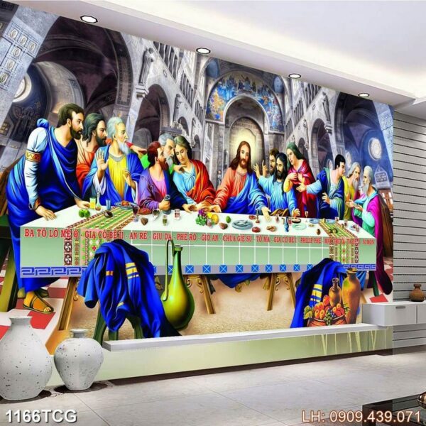 Mẫu tranh đạo Thiên Chúa khổ lớn - 1166TCG