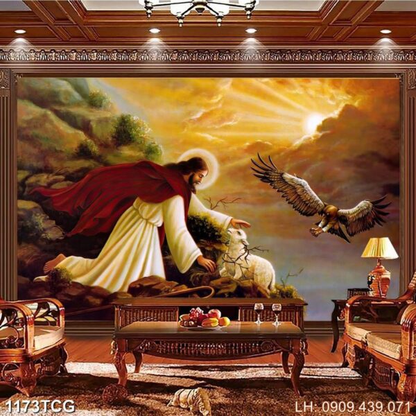 Mẫu tranh Thiên Chúa in canvas - 1173TCG