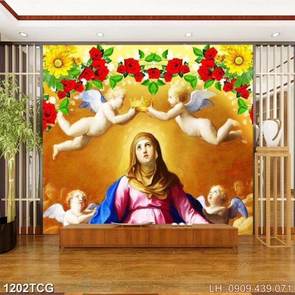 Tranh vẽ đạo Công giáo in canvas - 1202TCG