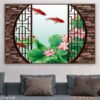 Tranh vẽ bông sen dán kính - 1306TCK
