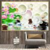 Ảnh cá chép hoa sen in canvas - 1451TCK