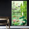 Ảnh cá chép hoa sen dán tường - 1463TCK