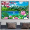 Ảnh bông sen in canvas - 1513TCK