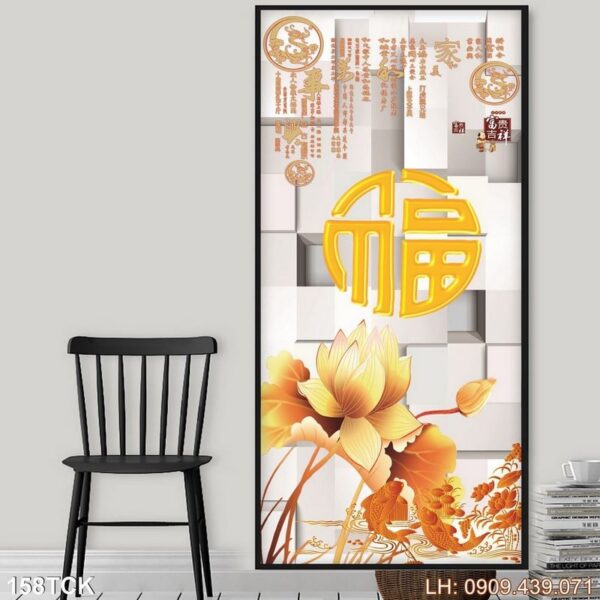 Ảnh bông sen in tráng gương - 158TCK