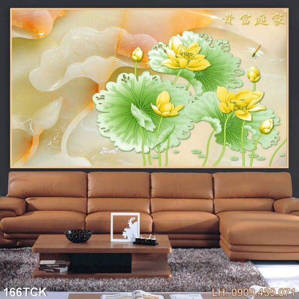 Bức tranh cánh sen ấn tượng - 166TCK