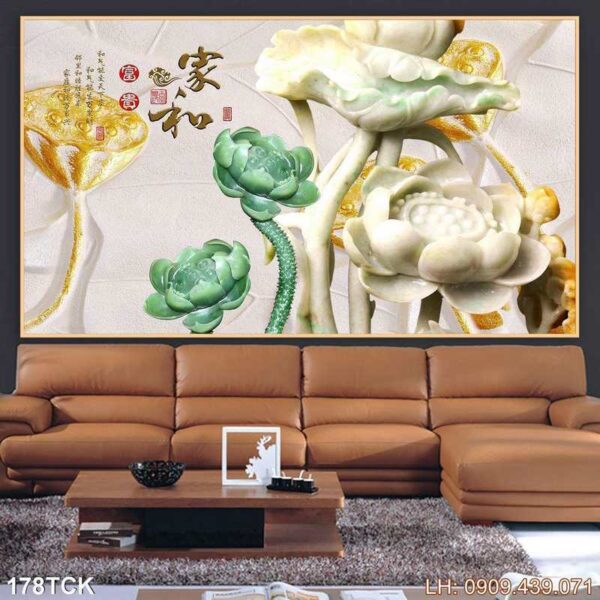 Tranh hoa sen ấn tượng - 178TCK