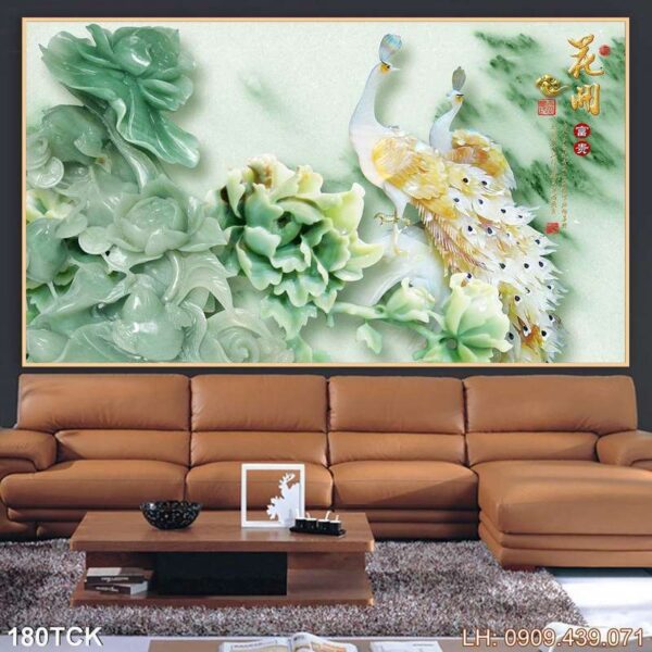 Tranh bông sen in canvas - 180TCK