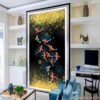 Tranh vẽ cửu ngư quần hội in canvas - 2260TCK
