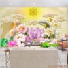 Tranh vẽ hoa sen in laminate - 2353TCK