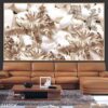 Tranh vẽ cửu ngư quần hội dán kiếng - 244TCK