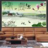 Tranh cá chép hoa sen dán kính - 273TCK